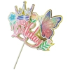 Topper ozdoby na tort napis Happy Birthday kwiaty korona motyl dekoracje urodzinowe